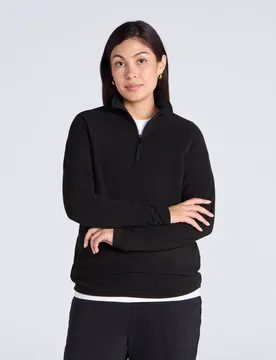 Prague Womens Half-Zip Fleece - Black - Black - Size: 12 - Animal - FashionsVida