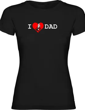 Maglietta A Maniche Corte I Love Dad Black - Kruskis - FashionsVida