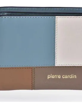 Monedero billetero compacto mujer en piel patchwork con cremallera - Pierre Cardin - FashionsVida