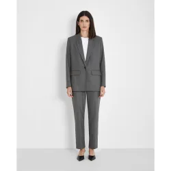 Blazer de mujer jaspeada con cuello solapa