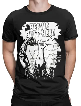 Hip Hop Beavis and Butthead horror black and white T Shirt Men Cotton Short Sleeve Round Neck Summer Clothing - Aliexpress - FashionsVida