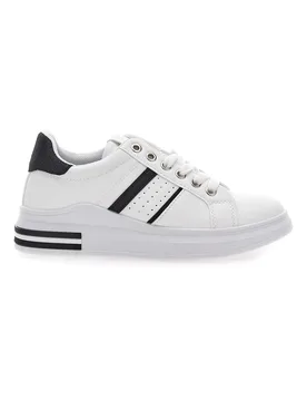 Sneakers bianche e nere con lacci BK2450 37 - CAFE' COST - FashionsVida