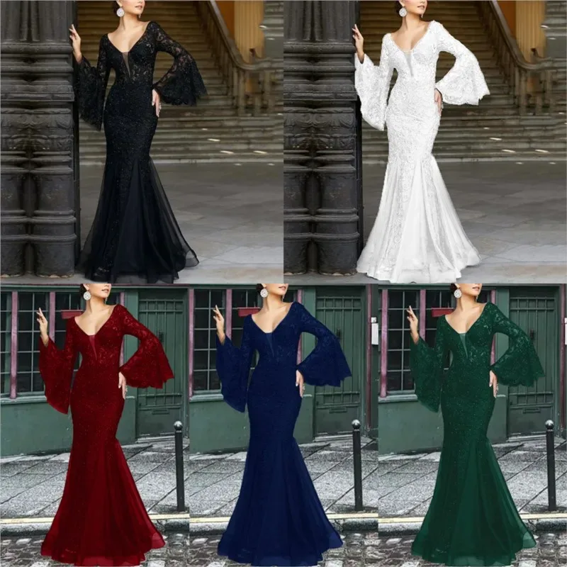 New elegant and form-fitting long fishtail dress for banquets - Aliexpress - FashionsVida