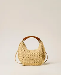 Sac « Croissant » en raphia avec charms