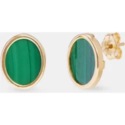 Pendientes de oro con malaquita