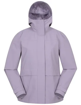 Women's 'April' Lightweight Waterproof Warm Hooded Outdoor Full Zip Jacket in Lilac Size: 20 - Lilac - Size: 20 - Mountain Warehouse - FashionsVida