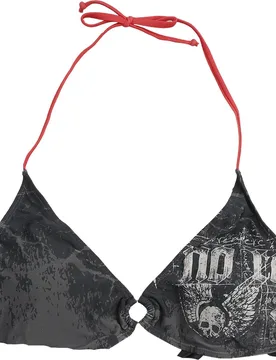 Rock Bikini-Oberteil - Bikinioberteil mit Skull Print - S bis XXL - für Damen - Größe L - schwarz - Frauen - female - Rock Rebel by EMP - FashionsVida