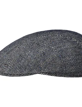 Heavy Twotone Twill Driver Flat Cap by - blue-grey - Size: M (56-57 cm) - Stetson - FashionsVida