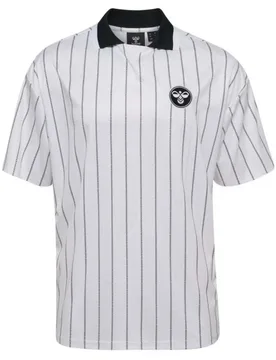 Polo à Manches Courtes Chevron Pinstripe White / Black L - Hummel - FashionsVida