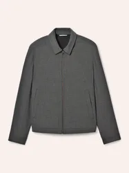 Anzug-Blouson mit Kragen, Regular Fit, Farbe Grau, 29, mit Umlege-Kragen elastische Ware Herren