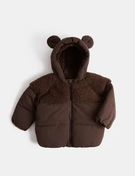 Stormwear Midweight Padded Coat Chocolate male - M&S - FashionsVida