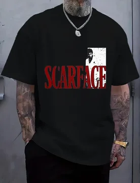 With Scarface-Iconic Movie Tribute Graphic design-100% cotton summer O-neck short sleeve casual printed men's T-shirt - Aliexpress - FashionsVida