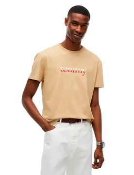 Maglietta A Maniche Corte Dna Regular Fit Sandy Beige XL - Tommy Jeans - FashionsVida