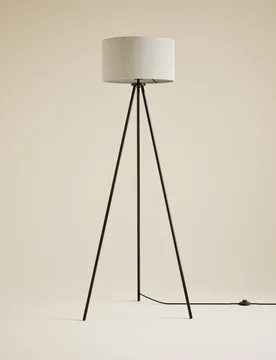 M&S Metal Tripod Floor Lamp Black - M&S - FashionsVida