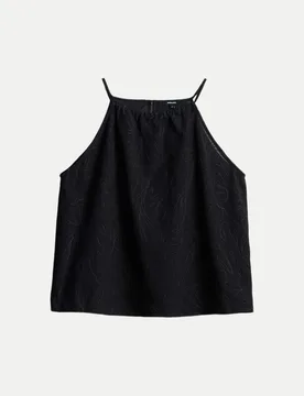 Trägertop mit floraler Stickerei Zummer Schwarz 36 - someday - FashionsVida