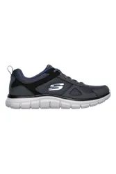 Sneakers grigio e blu in pelle e mesh con Memory Foam Track Scloric 45