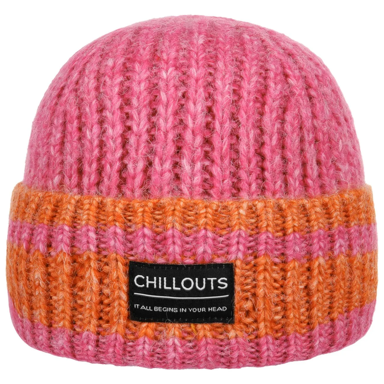 Twotone Beanie Hat with Cuff by - pink - Herren - Size: One Size - Chillouts - FashionsVida