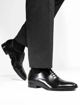 Leather Lace Up Oxford Shoes Black male - Jones Bootmaker - FashionsVida