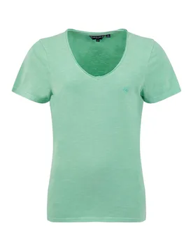 Weird Fish Hailey V-Neck T-Shirt Size 8 - holiday-shop holiday-shop womens-summer-shop offers all-offers offers womens-2-for-40-tees offers womens-off - Apple Mint - FashionsVida