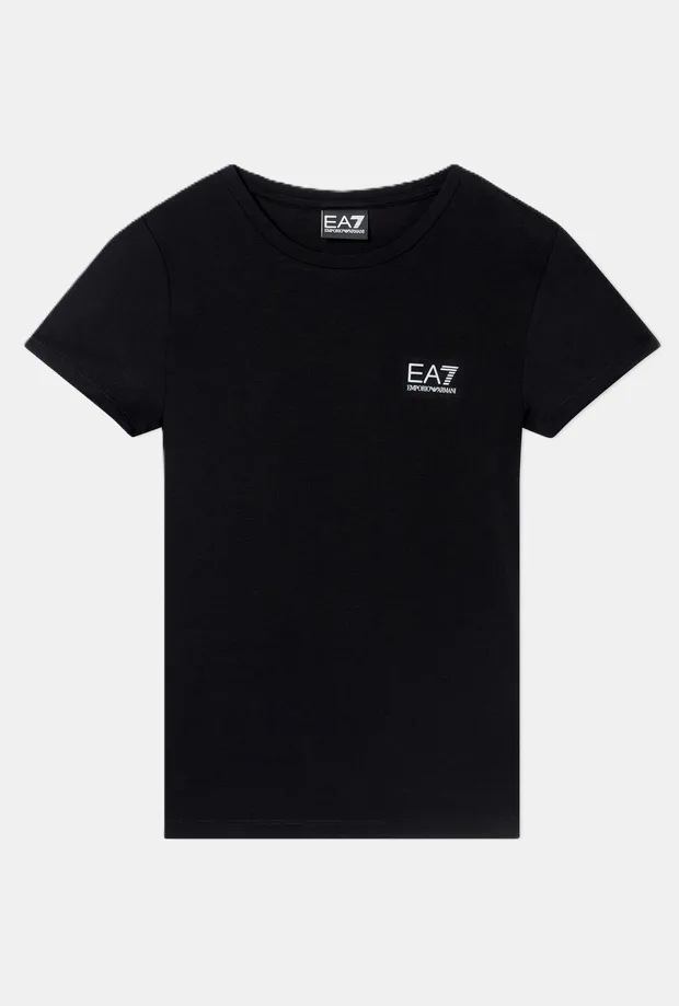T-shirt in tessuto tecnico donna nero - EA7 - FashionsVida