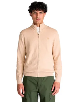 Pull Williams River Cotton Full Zip Light Oatmeal Heather L - Timberland - FashionsVida