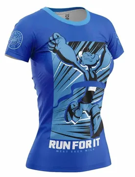 Maglietta A Maniche Corte Popeye Run For It Beige S - OTSO - FashionsVida