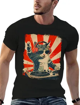 Funny Dj Cat Disco Sound Tech Headphone Music T-Shirt funny t shirts man cotton t shirt pack T-Shirt - Aliexpress - FashionsVida