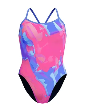 Placement Digital Turnback Swimsuit Multi Tide / Diva UK 36 Women - Speedo - FashionsVida