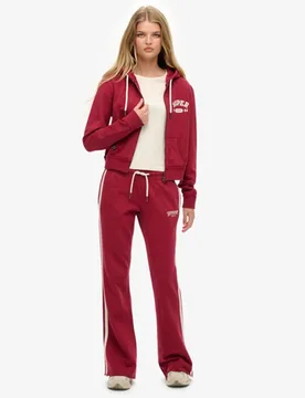 Superdry Damen Athletic Jogginghosen mit Streifen und Schlag Red - Größe: 42 - 54.99 - FashionsVida