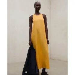 Vestido largo de lino sin mangas