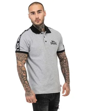 Polo à Manches Courtes Setter Marl Grey / Black / White L - Lonsdale - FashionsVida
