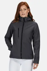 Women's Venturer 3-layer Waterproof Hooded Softshell Jacket in Dark Grey Size: 16 - Dark Grey - Size: 16