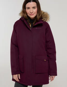 Tarka II Womens Long Padded Waterproof Jacket - Burgundy - Burgundy - Size: 8 - Mountain Warehouse - FashionsVida