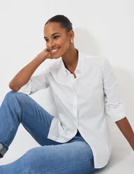Pure Cotton Collared Shirt White female