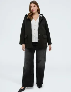 Chaqueta de mujer de neopreno con capucha - Fiorella Rubino - FashionsVida