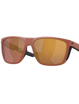 Ferg Xl Mirrored Polarized Sunglasses Matte Terra Cotta Gold Mirror 580G/CAT3 Men - Costa - FashionsVida