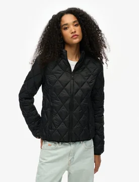 Quilted Lightweight Puffer Jacket Black female - Superdry & Co - FashionsVida