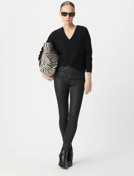 Vaquero pitillo de mujer slim encerado de tiro alto - IKKS - FashionsVida
