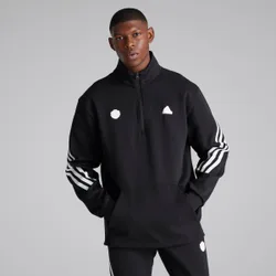 Manchester United x Mens Future Icons 3-Stripes 1/2 Zip Sweatshirt Black XL