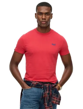 T-shirt à Manches Courtes Vintage Logo Embroidered Cranberry Crush Red XL - Superdry - FashionsVida