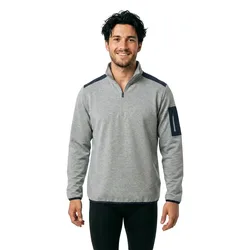 Tuke Half Zip Sweatshirt Grey Melange L Men