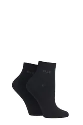 Pair Black Bamboo Anklet Socks Ladies 4-8 Ladies - - Black - Size: Small