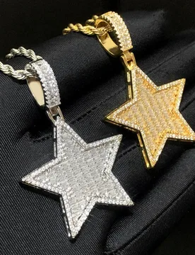 Iced Out Hip Hop Star Pendant Necklace for Men Women Bling 5A Cubic Zirconia Cz Paved Fashion Jewelry - Aliexpress - FashionsVida