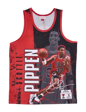 Canotta Tipo Basket Uomo Nba Burst Mesh Tank No 33 Scottie Pippen Chibul Original Team Colors - Mitchell & Ness - FashionsVida