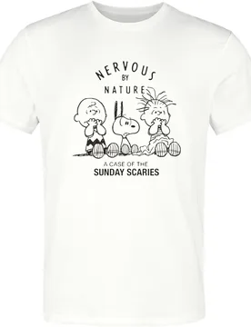 T-Shirt - Nervous By Nature A Case Of The Sunday Scaries - S bis 3XL - für Männer - Größe M - weiß - EMP exklusives Merchandise! - Männer - male - Peanuts - FashionsVida