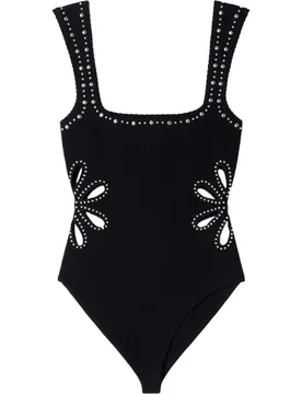 Body de punto de mujer con escote cuadrado y motivos florales de tachuelas - sandro - FashionsVida