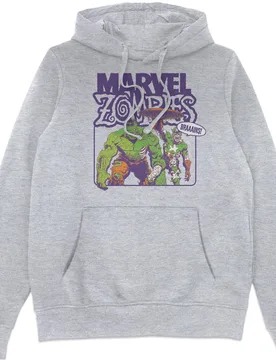 Unisex Zombies BRAAAINS Hoodie - Grey Size: Medium - Grey - Size: M - Marvel - FashionsVida