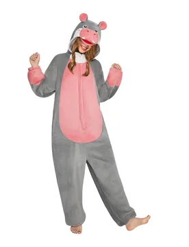 Hippopotamus Animals Onesie Soft Hippo Loungewear Cozy Winter Unisex Adult One Piece Pajamas Halloween Costume - S - OLAOLA - FashionsVida
