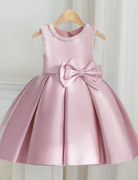 Vestido de princesa sin mangas color rosa para niña pequeña, vestido de dama de honor floral para boda, eventos de cumpleaños 2-3Y - Shein - FashionsVida