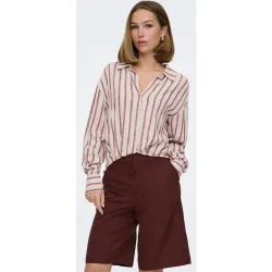 Camisa de mujer de manga larga con cuello camisero